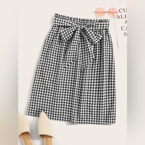 NEW WITH TAGS Gingham Paperbag Skirt